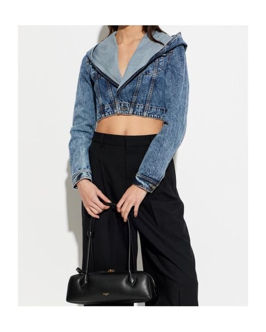 Alaïa Blue Alaïa Hooded Denim Jacket
