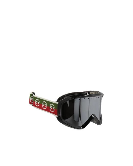 Gucci Gray Logo-Lettering Ski Goggles for men