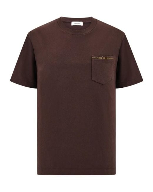 Ferragamo Brown Jersey T-Shirt for men