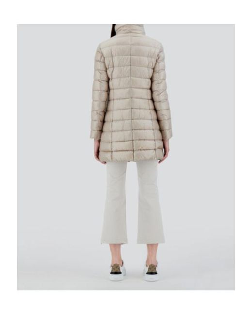 Herno Gray Long-Sleeved Down Jacket