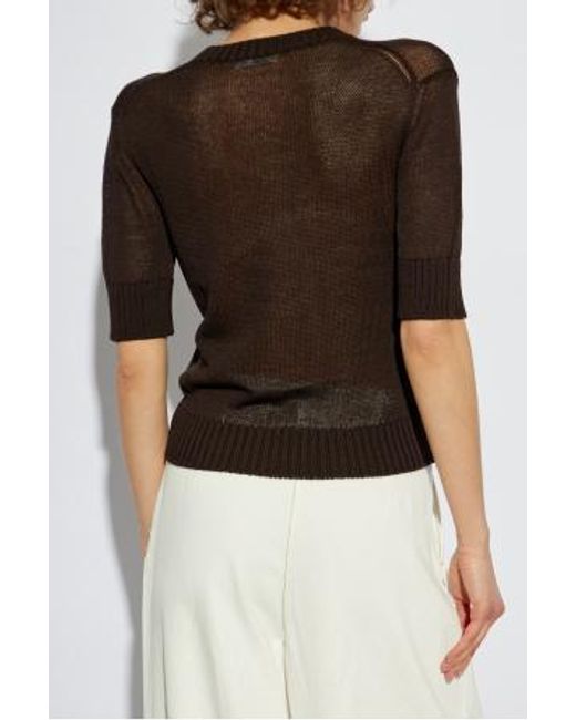 Jil Sander Black Knitted Crewneck T-Shirt