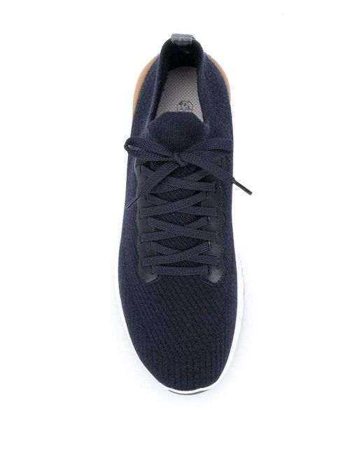 Brunello Cucinelli Blue Knitted Sock Sneakers for men