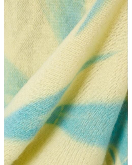 The Elder Statesman Green Tie-Dyed Cashmere Sweater