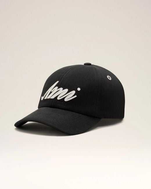 AMI Black Ami Logo Baseball Hat for men