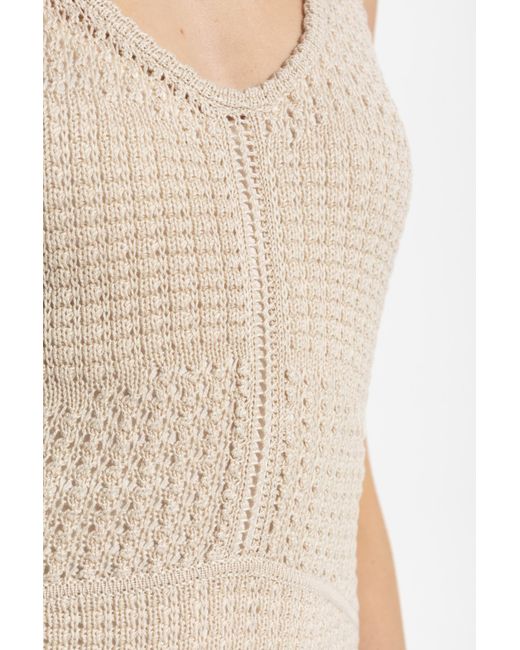 Theory Natural Crochet-Knit Midi Dress