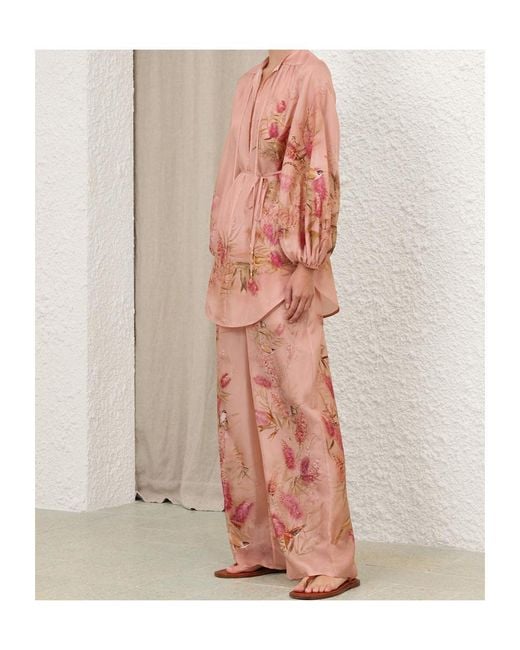 Zimmermann Pink Cascadian Relaxed Pants