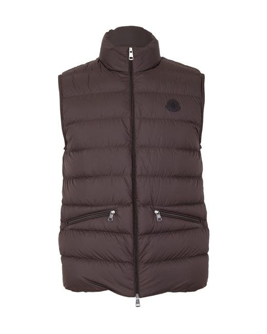 Moncler Brown Sleeveless Down Vest for men