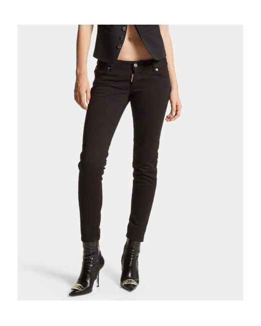 DSquared² Black Belt-Loop Jeans