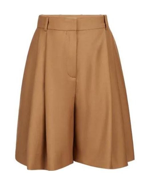 Nina Ricci Brown Highwaisted Shorts With Folds