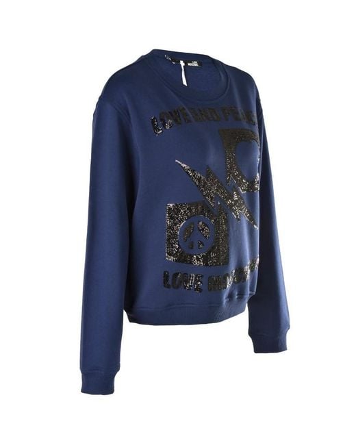Moschino Blue Logo Detail Sweater