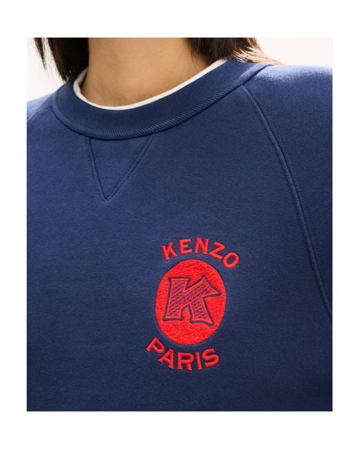 KENZO Blue Logo Detailed Crewneck Sweatshirt