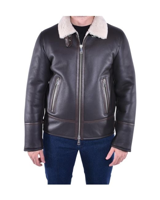 Dondup Blue Regular Shearling Jacket for men