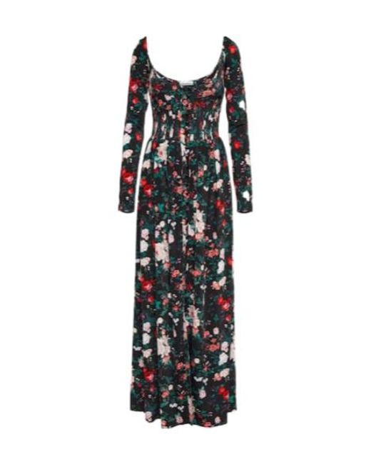 Rabanne Black Floral Corset Maxi Dress