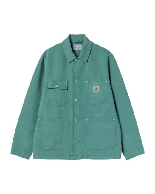 Carhartt Green Button-Fastening Patch-Pocket Shirt Jacket for men
