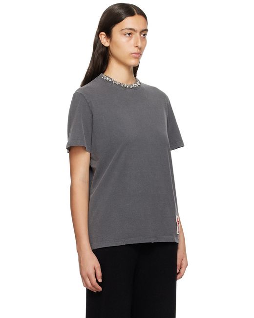 Golden Goose Deluxe Brand Gray Embellished Crewneck Short-Sleeved T-Shirt