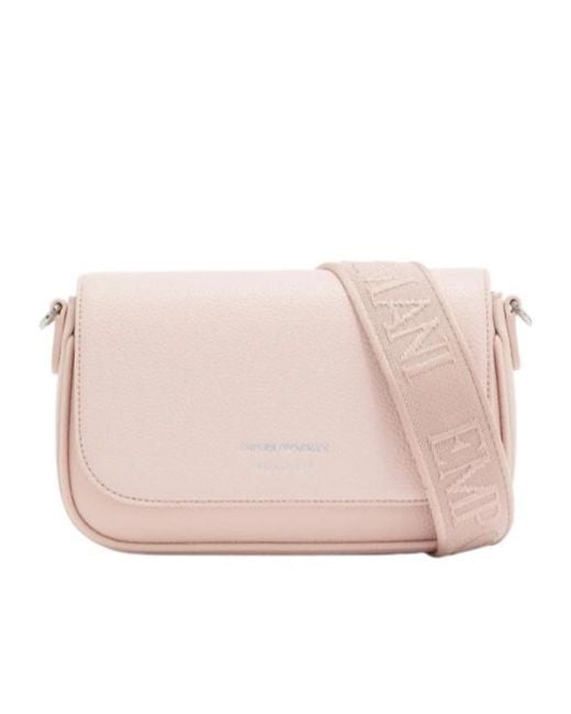 Emporio Armani Pink Logo Strap Shoulder Bag