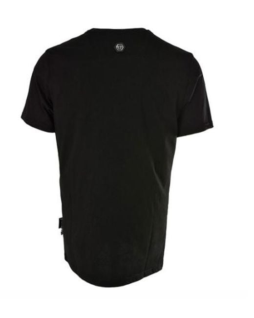 Philipp Plein Black Printed Logo T-Shirt for men