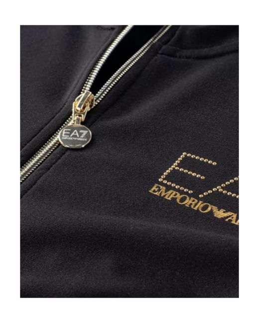 EA7 Blue Logo-Embellished Zipped Track Jacket