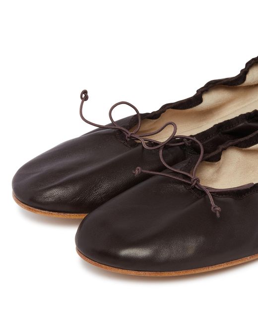 The Row Black Round-Toe Ballet Flats