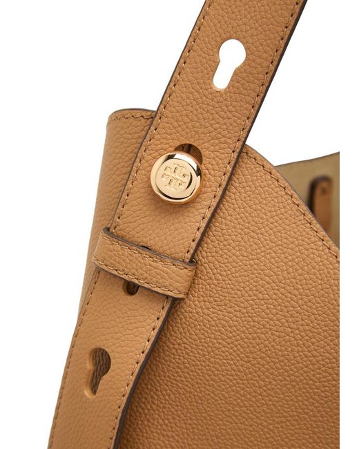 Tory Burch Brown Romy Grained Leather Hobo Bag
