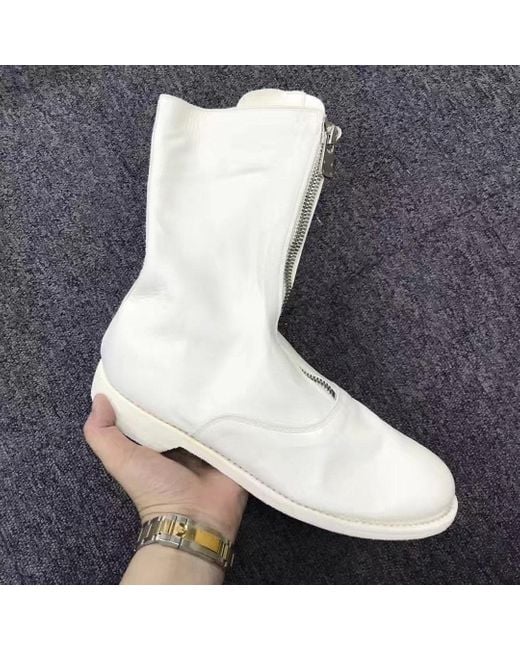 Guidi White 310 Front Zipper Boots