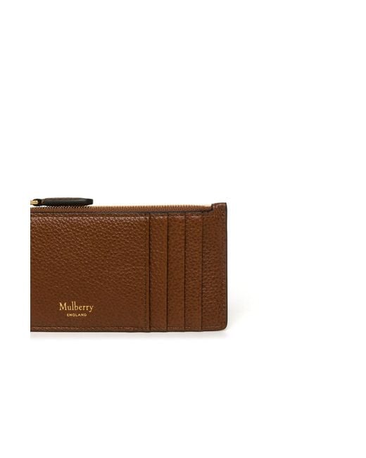 Mulberry Brown Zip Card Wallet