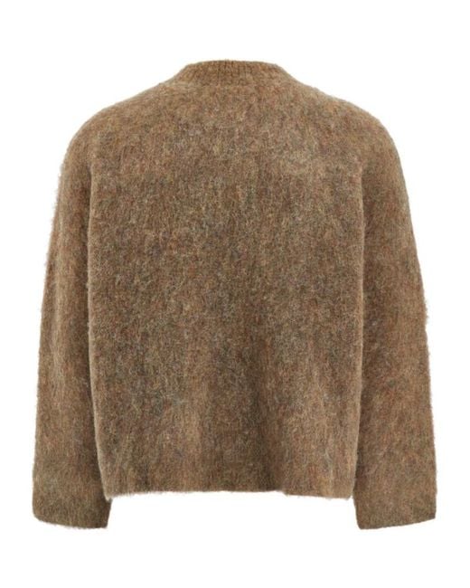 Martine Rose Brown Brushed Mohair V-Neck Jumper for men