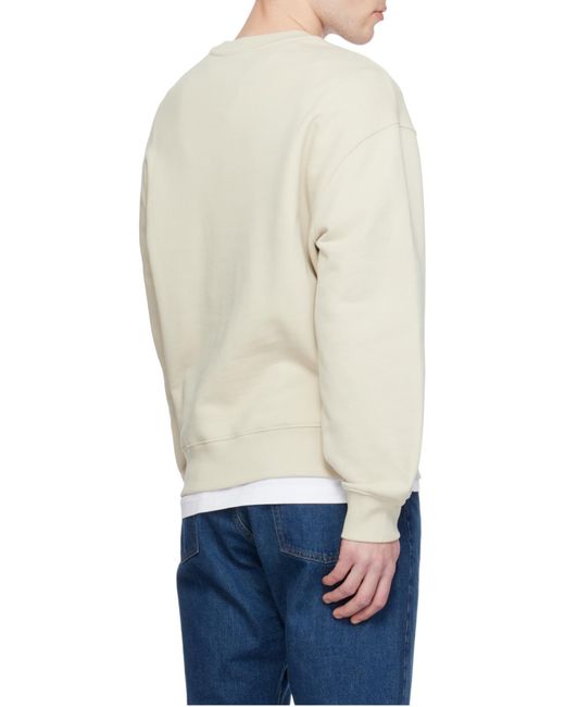 Maison Kitsuné White Maison Kitsuné Logo Embroidered Sweatshirt for men