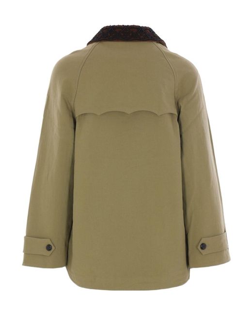 NAMACHEKO Green Embroidered Collar Canvas Jacket for men