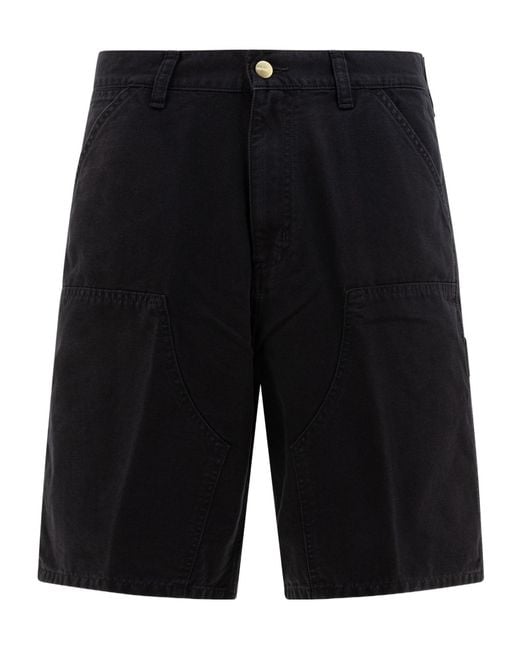 Carhartt Black Double Knee Relaxed Fit Shorts for men