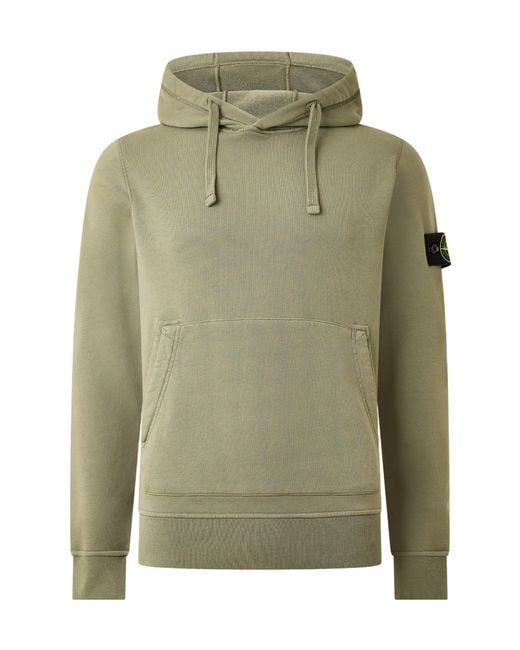Stone Island Green Drawstring Hood Pullover Sweatshirt for men