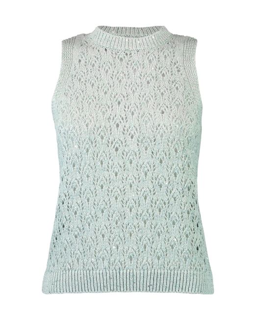 Eleventy Green Cotton Knitted Top