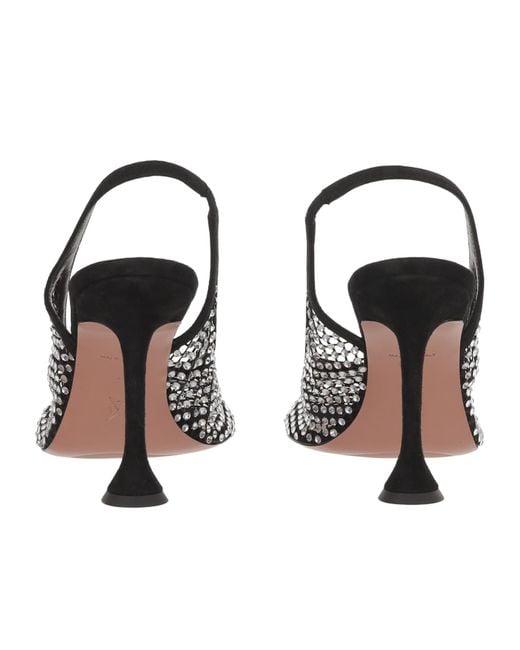 AMINA MUADDI Metallic Open-Toe High-Heeled Sandals
