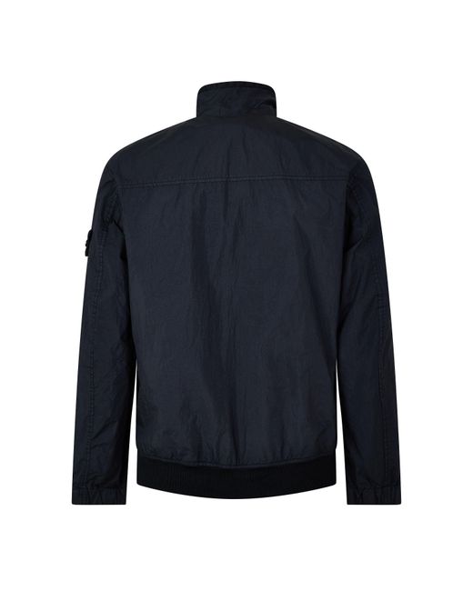 Stone Island Blue Stand-Collar Bomber Jacket for men
