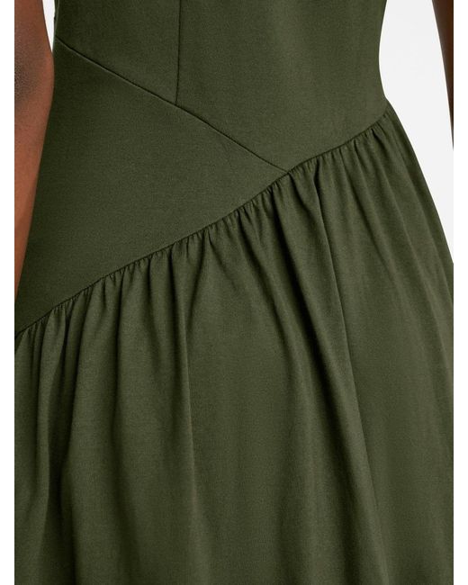 FRAME Green Round Neck Sleeveless Dress