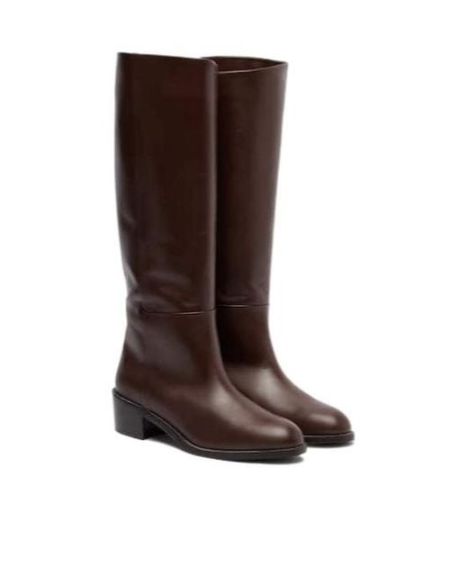 Aquazzura Brown Leather Knee-High Boots