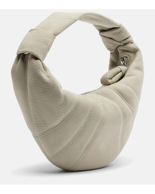 Lemaire Gray Fortune Croissant Mini Leather Shoulder Bag