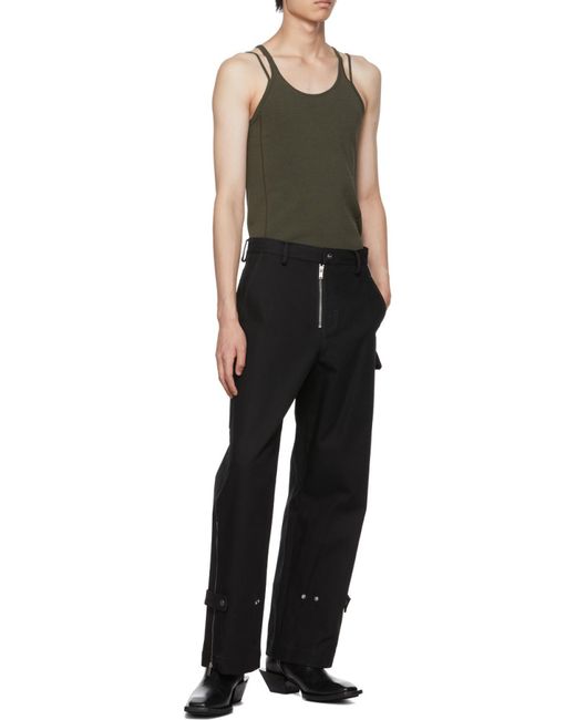 Dion Lee Black Density Double-Strap Tank Top for men
