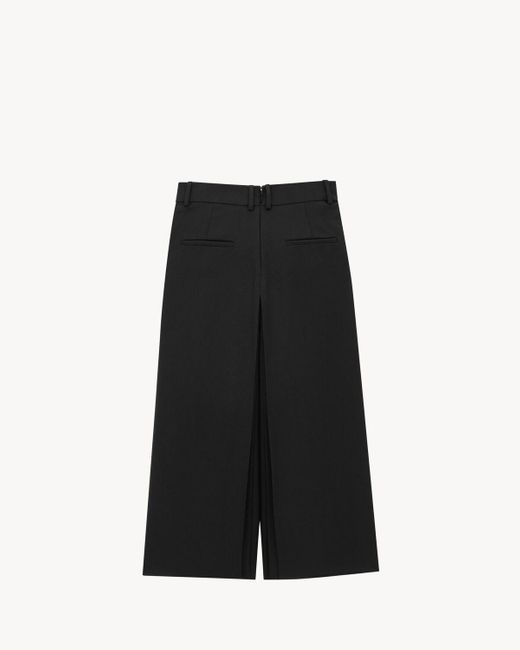 Saint Laurent Black Wool Mid-Rise Culottes