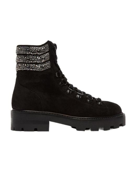 Jimmy Choo Black Ankle-Length Lace-Up Boots