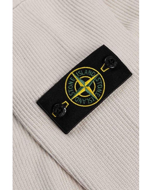 Stone Island Gray Long Sleeve Logo Patch Sweatshirt for men