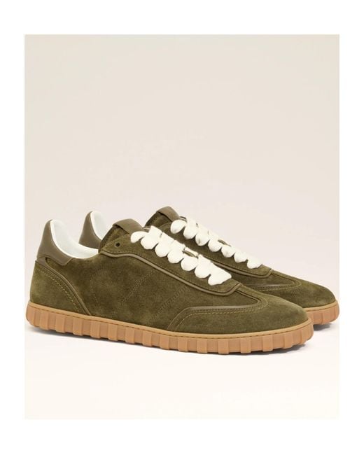 AMI Green Suede Lace-Up Sneakers