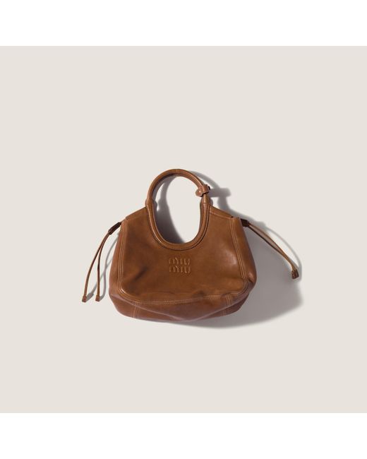 Miu Miu Brown Ivy Nappa Leather Tote Bag