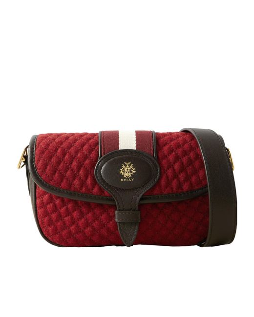 Bally Red Quilted Flap Shoulder Bag