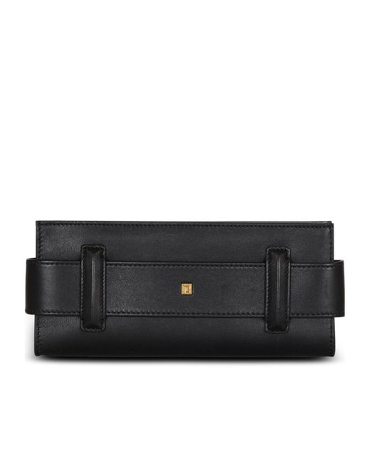 Balmain Black Anthem Calfskin Leather Clutch