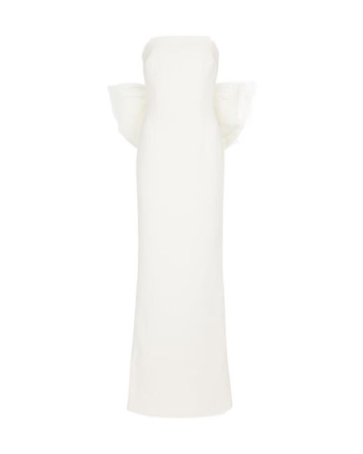 Rebecca Vallance White Bridal Rosette Crêpe Gown
