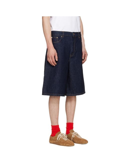 Casablanca Blue Raw Denim Shorts for men
