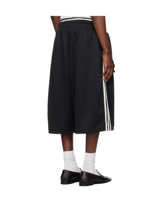ADIDAS X WILLY CHAVARRIA Black X Adidas Originals Embroidered 3-Stripes Shorts for men