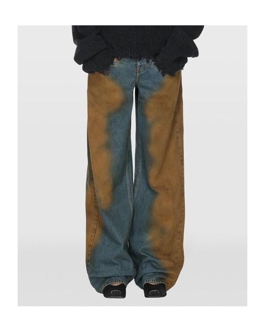 Uma Wang Blue Belt-Loop Jeans
