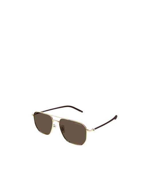 Montblanc Metallic Eyewear Pilot Frame Sunglasses for men